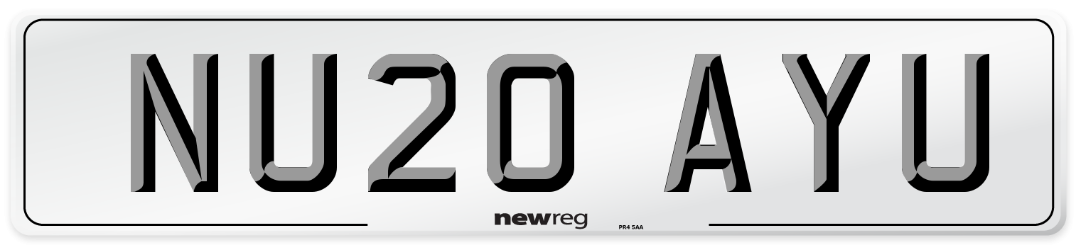 NU20 AYU Number Plate from New Reg